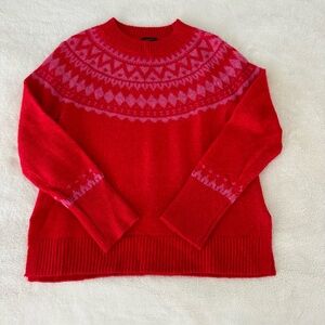 Talbots fair isle red and pink sweater.